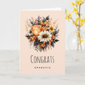 Carte Bouquet de fleurs gris-jaune orange (Fleur jaune)