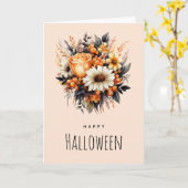 Carte Bouquet de fleurs gris jaune orange Halloween (Fleur jaune)