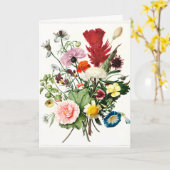 Carte Bouquet de fleurs Illustration vintage (Fleur jaune)