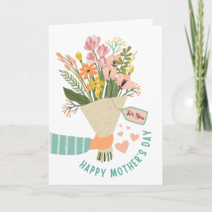 Carte Bouquet de fleurs Joyeuse fête des Mères