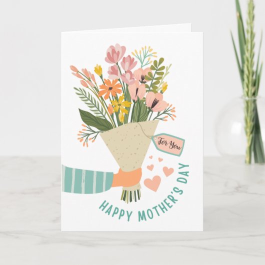 Carte Bouquet de fleurs Joyeuse fête des Mères (Devant)