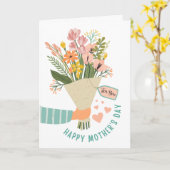 Carte Bouquet de fleurs Joyeuse fête des Mères (Fleur jaune)