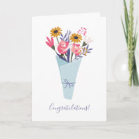 Bouquet de fleurs mignonnes Minimaliste bleu Félic