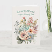 Carte Bouquet de Fleurs Mixtes Mariages Félicitations (Devant)
