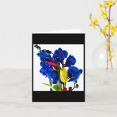 Carte Bouquet De Fleurs - Orchidées Bleues (Fleur jaune)