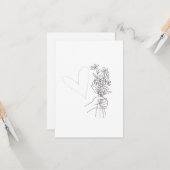 Carte Bouquet de fleurs pour la Saint Valentin (Devant/Arrière en situation)