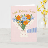 Carte Bouquet de fleurs pour un prompt rétablissement de (Fleur jaune)