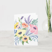 Carte Bouquet de fleurs printanières | Aquarelle florale (Devant)