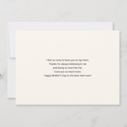 Carte Bouquet de fleurs rose et bleu élégant pour la fêt (Dos)