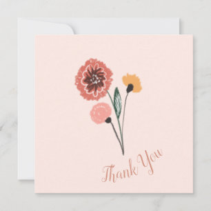 Carte Bouquet de fleurs sauvages Art floral Merci