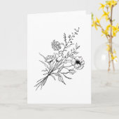 Carte Bouquet de fleurs Vintages (Fleur jaune)