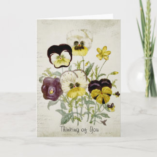 Carte Bouquet de fleurs Vintages peintes Script 1