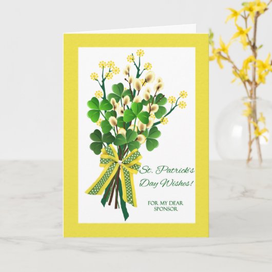 Carte Bouquet de la Saint Patrick pour commanditaire (Fleur jaune)