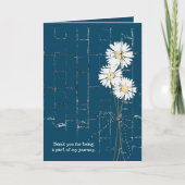 Carte bouquet de marguerite en brique bleue merci (Devant)