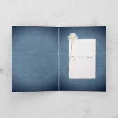 Carte bouquet de marguerite sur brique bleu denim (Intérieur)