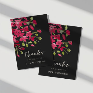 Carte Bouquet de mariage à l'aquarelle rouge élégant pou