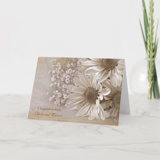 Carte Bouquet de Mariage de Marguerites (Devant)