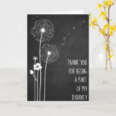 Carte Bouquet de Merci blanc Dandelion (Fleur jaune)