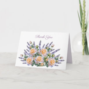 Carte Bouquet de Merci de fleurs violet et rose Personna