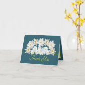 Carte Bouquet de Merci vert Jaune Joli Fleur Blanche (Fleur jaune)