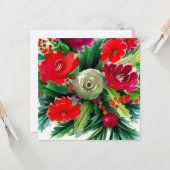 Carte Bouquet de Noël (Devant/Arrière en situation)