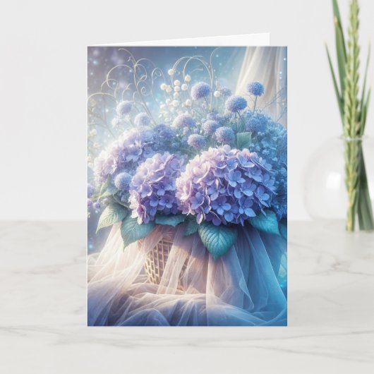 Carte Bouquet de panier d'hydrangée (Devant)