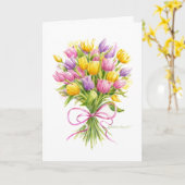 Carte Bouquet de Pâques Tulip Bright and Beautity Card (Fleur jaune)