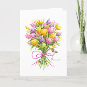 Carte Bouquet de Pâques Tulip Bright and Beautity Card