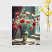 Carte Bouquet De Pavot Anniversaire Au Soleil (Fleur jaune)