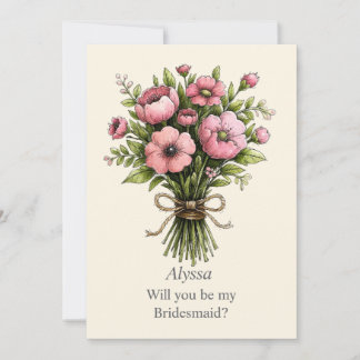 Carte Bouquet de posies roses fantaisistes Proposition d