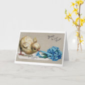 Carte Bouquet de poussin de Pâques vintage (Fleur jaune)