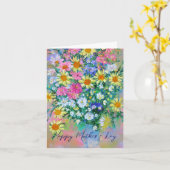 Carte Bouquet de printemps coutume Fête des mères (Fleur jaune)