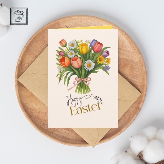 Carte Bouquet de printemps Daffodique Tulip Daisy Fêtes 