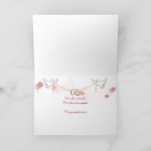 Carte Bouquet de rose mariage avec bord de papier déchir (Intérieur)