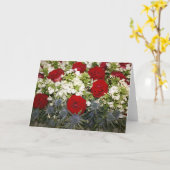 Carte Bouquet de rose rouge (Fleur jaune)