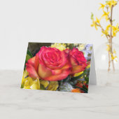 Carte Bouquet de roses (Fleur jaune)
