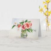 Carte Bouquet de roses (Fleur jaune)