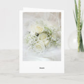 Carte Bouquet de roses blanches élégantes Mariage (Dos)