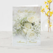 Carte Bouquet de roses blanches élégantes Mariage (Fleur jaune)