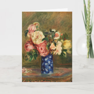 Carte Bouquet de Roses de Renoir Impressionniste Peintur