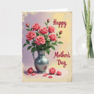 Carte Bouquet de Roses en dégradé