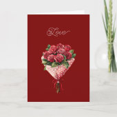 Carte Bouquet de roses rouges Saint-Valentin (Devant)