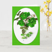 Carte Bouquet de roses vertes de la Saint Patrick (Fleur jaune)