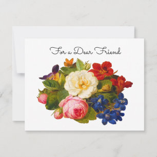 Carte Bouquet de roses victorien Fleurs pour un ami cher