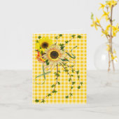Carte Bouquet de tournesol avec Ladybugs (Fleur jaune)