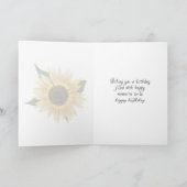 Carte Bouquet de tournesol d'anniversaire sur mur de bri (Intérieur)