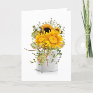 Carte bouquet de tournesol en papier toilette rouleau an