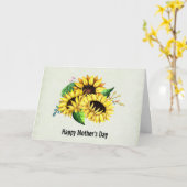Carte Bouquet de tournesol jaune Aquarelle Fête des mère (Fleur jaune)