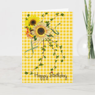 Carte bouquet de tournesol pour anniversaire