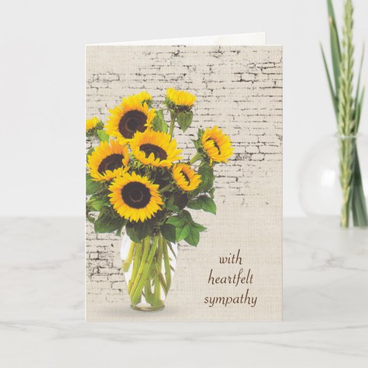 Carte Bouquet de tournesol Sympathy sur brique (Devant)
